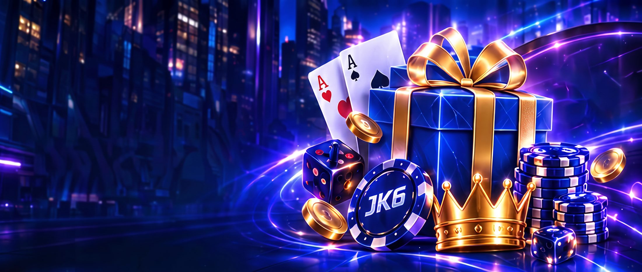 JK6 promotions – gift box, crown, cards and chips